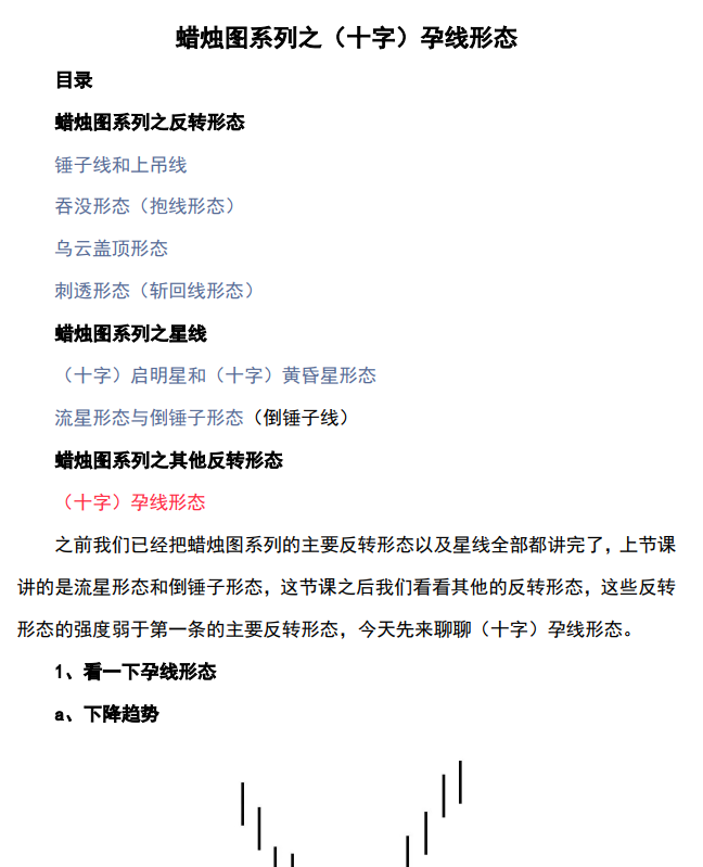 天天复盘哥【第52期】0825-B蜡烛图系列之（十字）孕线形态